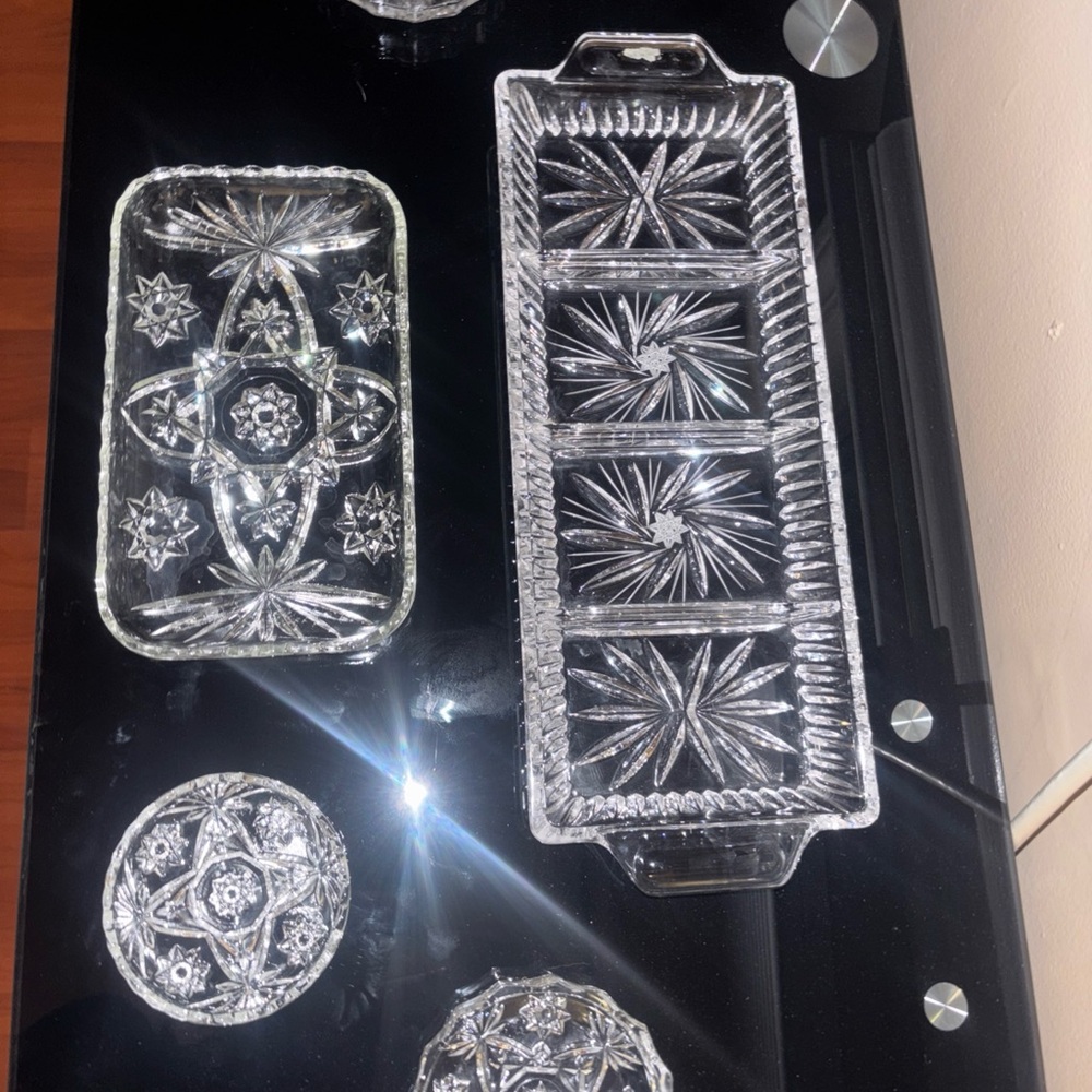 Elegant Crystal Serveware Set